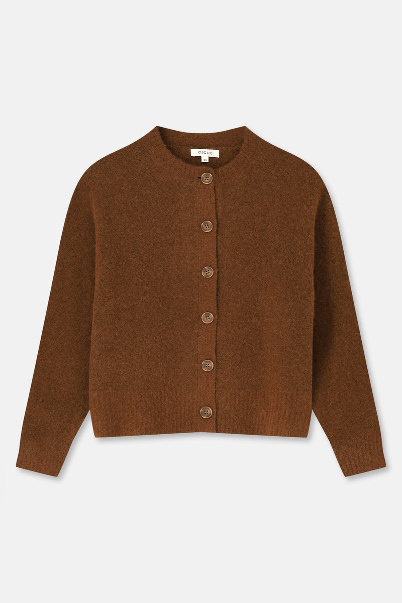 FUGU Gilet cardigan brun