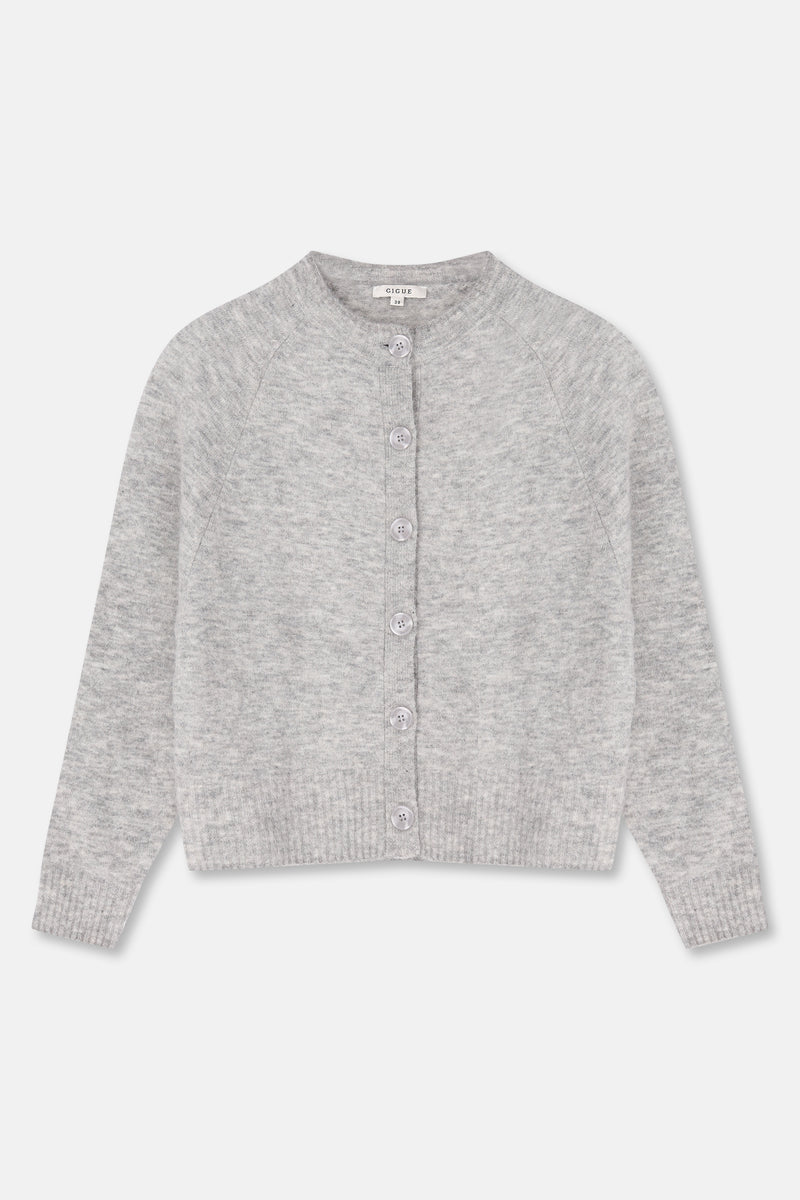 FUGU Gilet cardigan gris clair