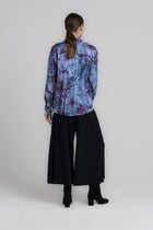 HARRY Blouse à imprimé bleue à col