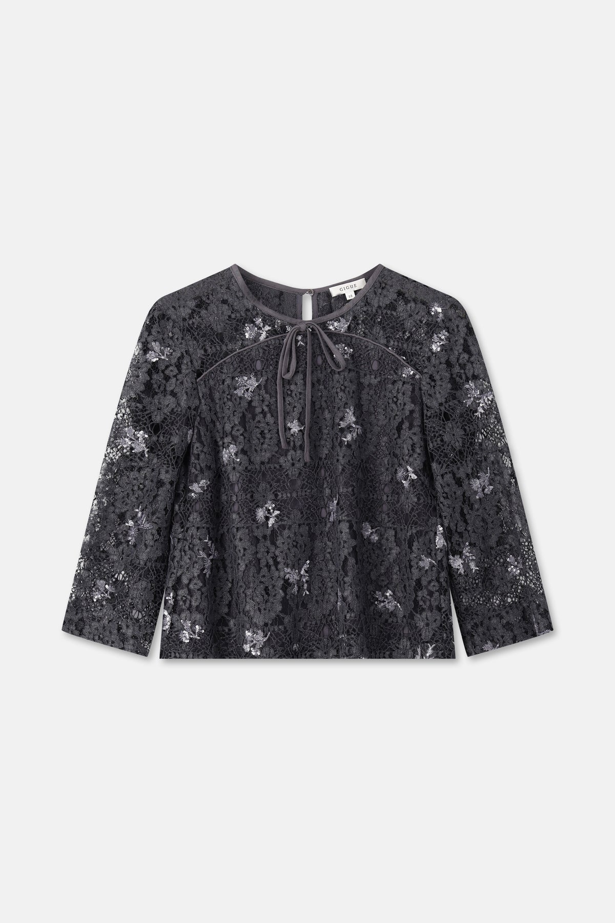 HATIC Blouse en dentelle gris foncé