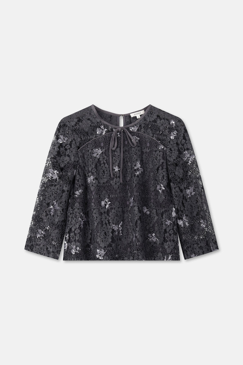 HATIC Blouse en dentelle gris foncé