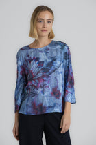HATIKA Blouse imprimée bleue et ample