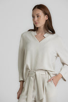 HENY Mastic blouse with stand collar