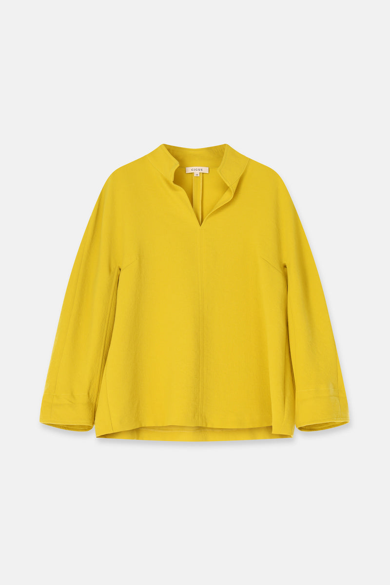 HENY Yellow blouse with stand collar