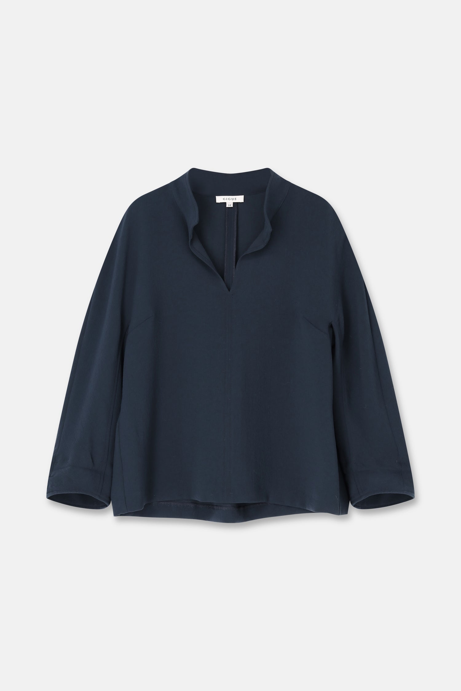 HENY Blouse navy à col montant