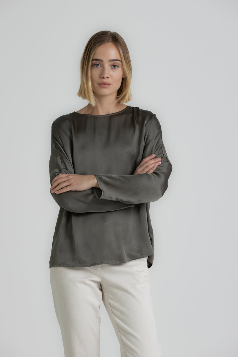 HERO Blouse en viscose kaki