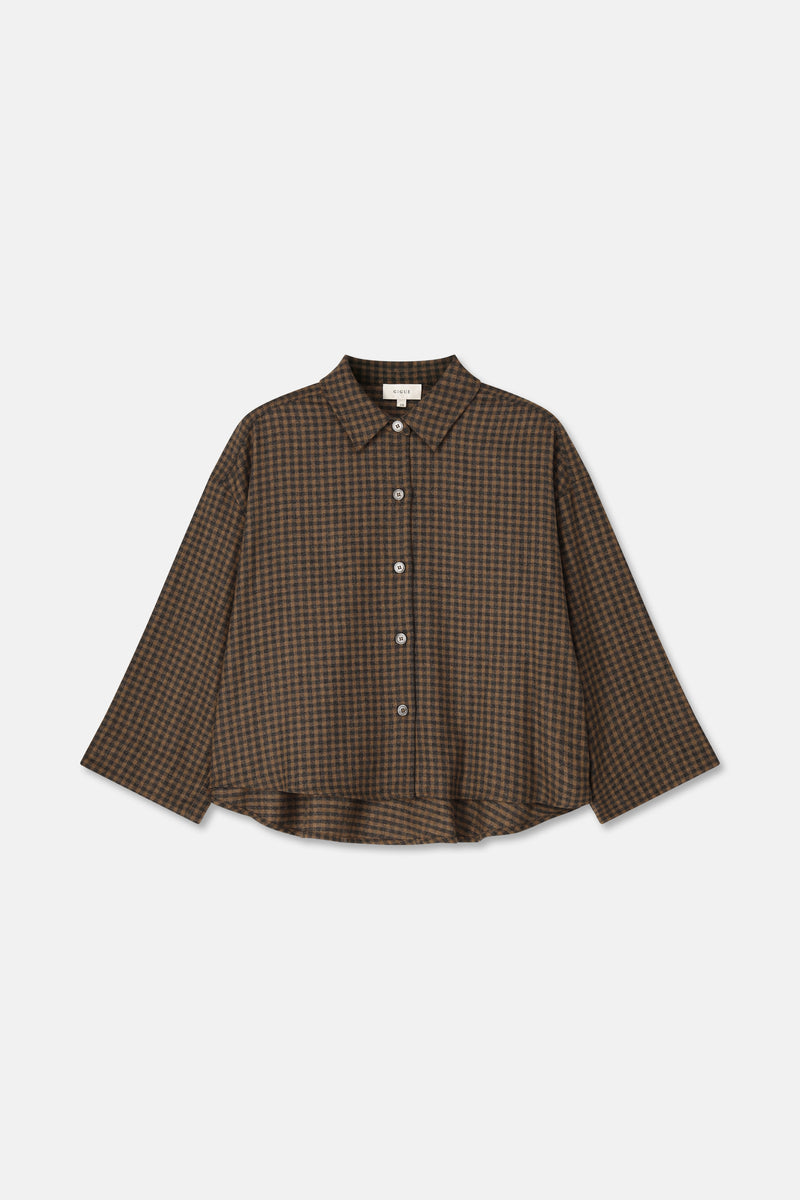 HESSEL Brown checked blouse
