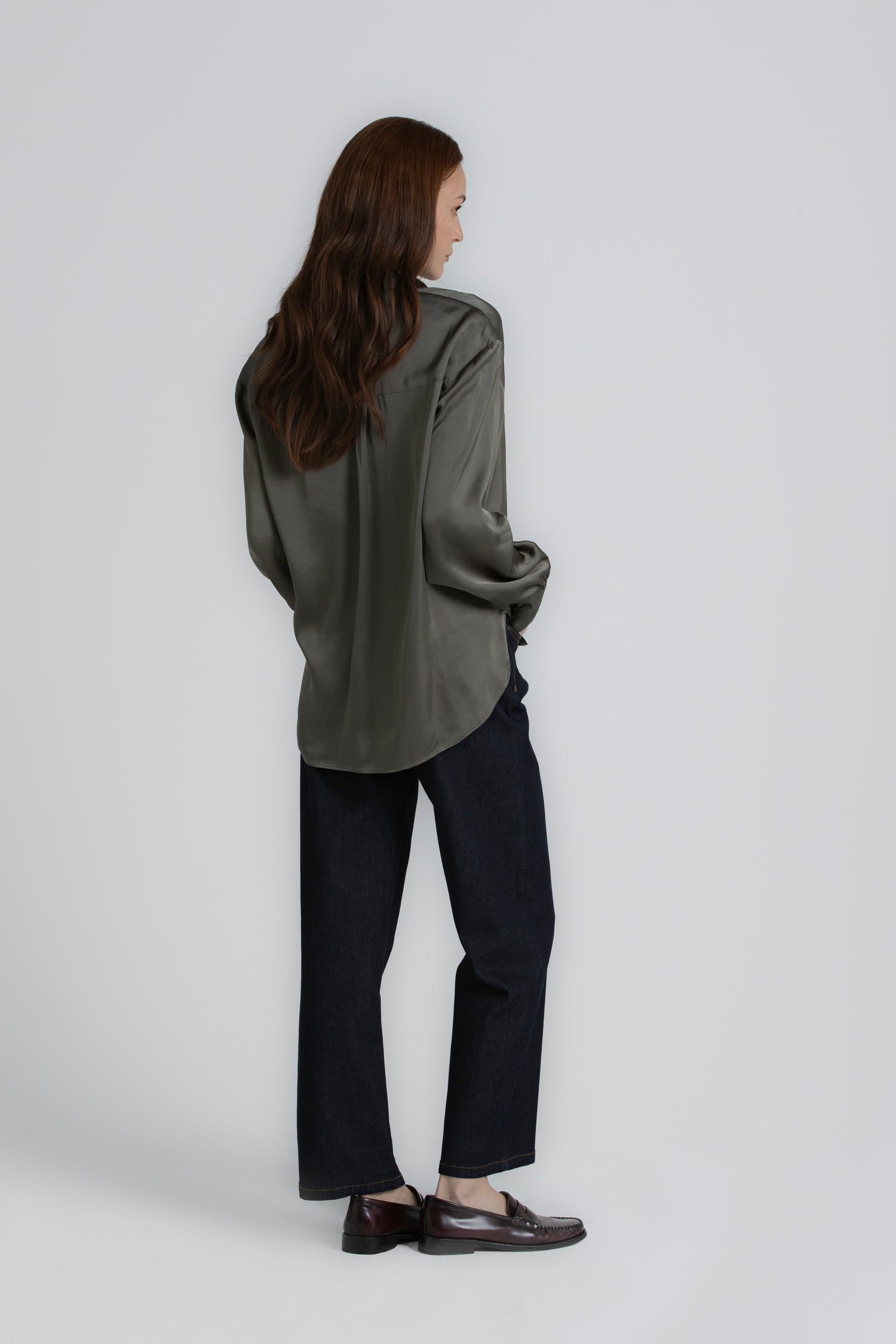 HESTIA Khaki fluid shirt