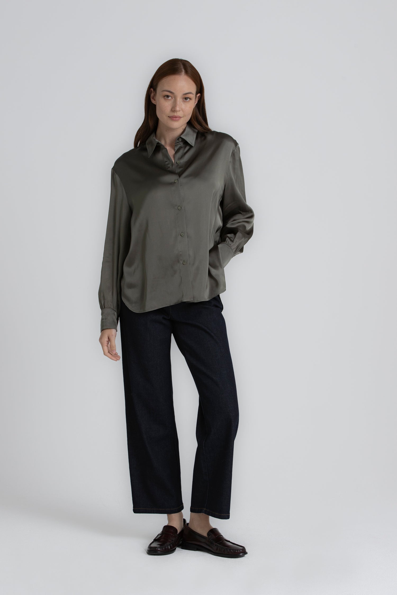 HESTIA Khaki fluid shirt