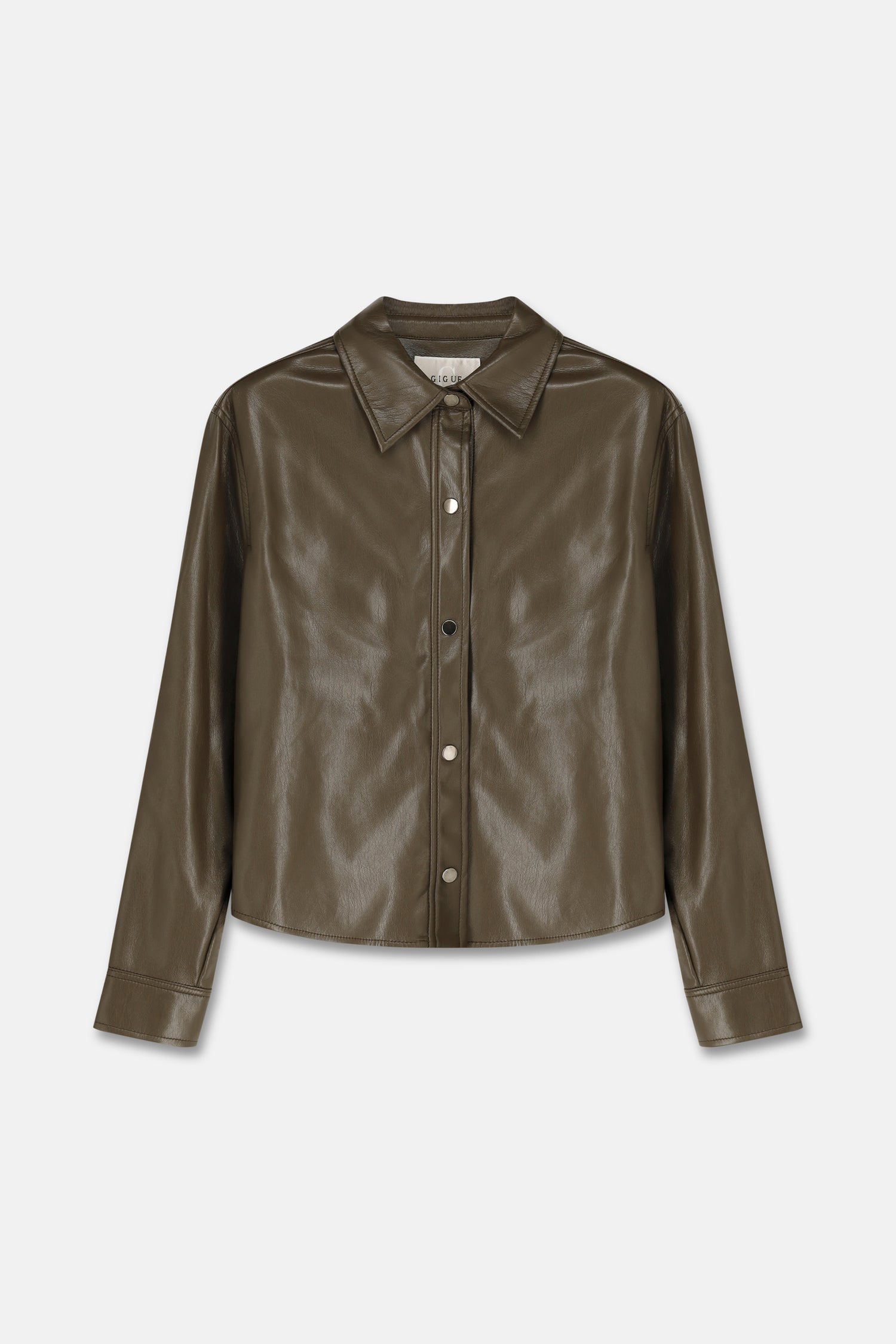 HINTRA Blouse faux-leather marron