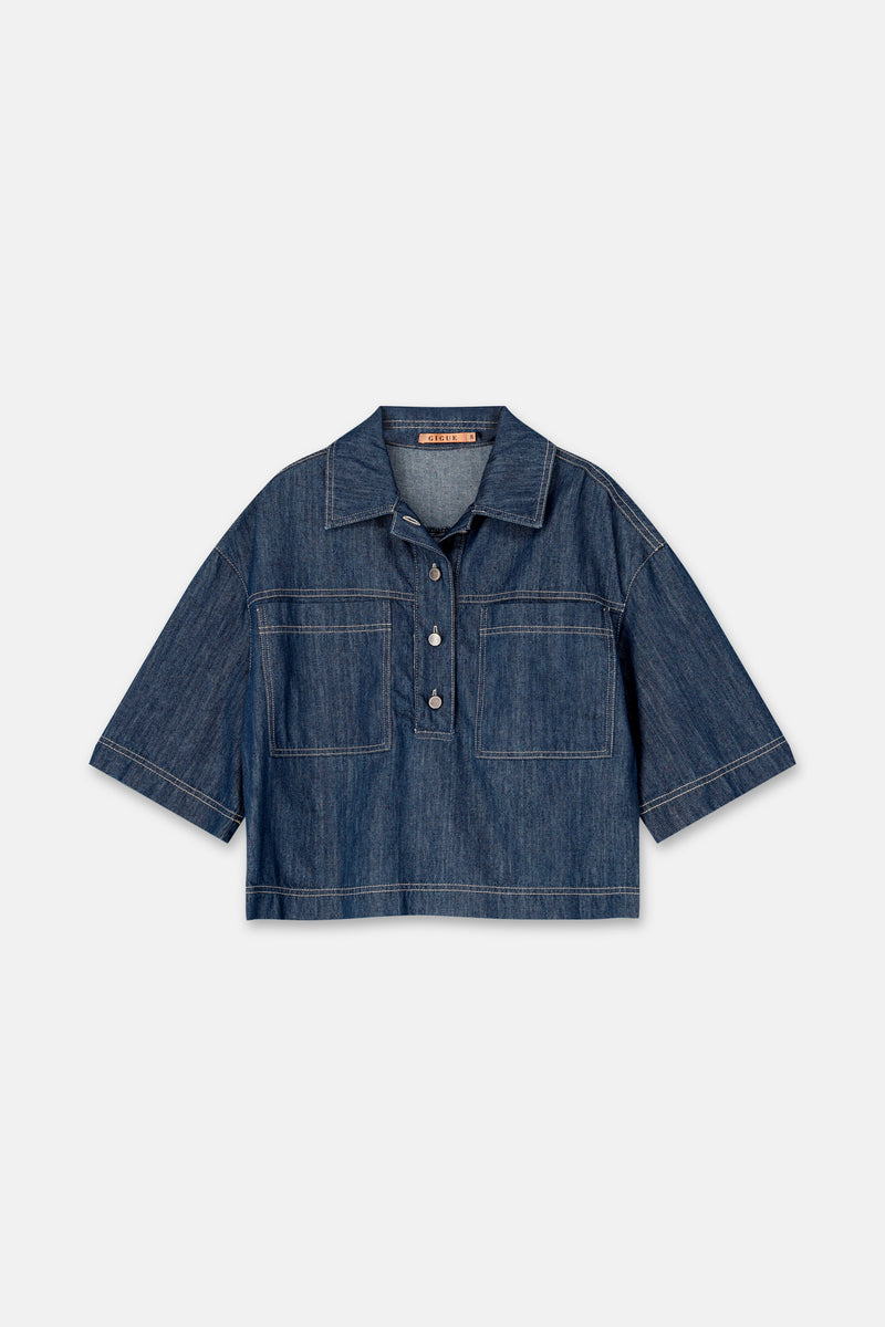 HIPPY Overshirt boxy en denim