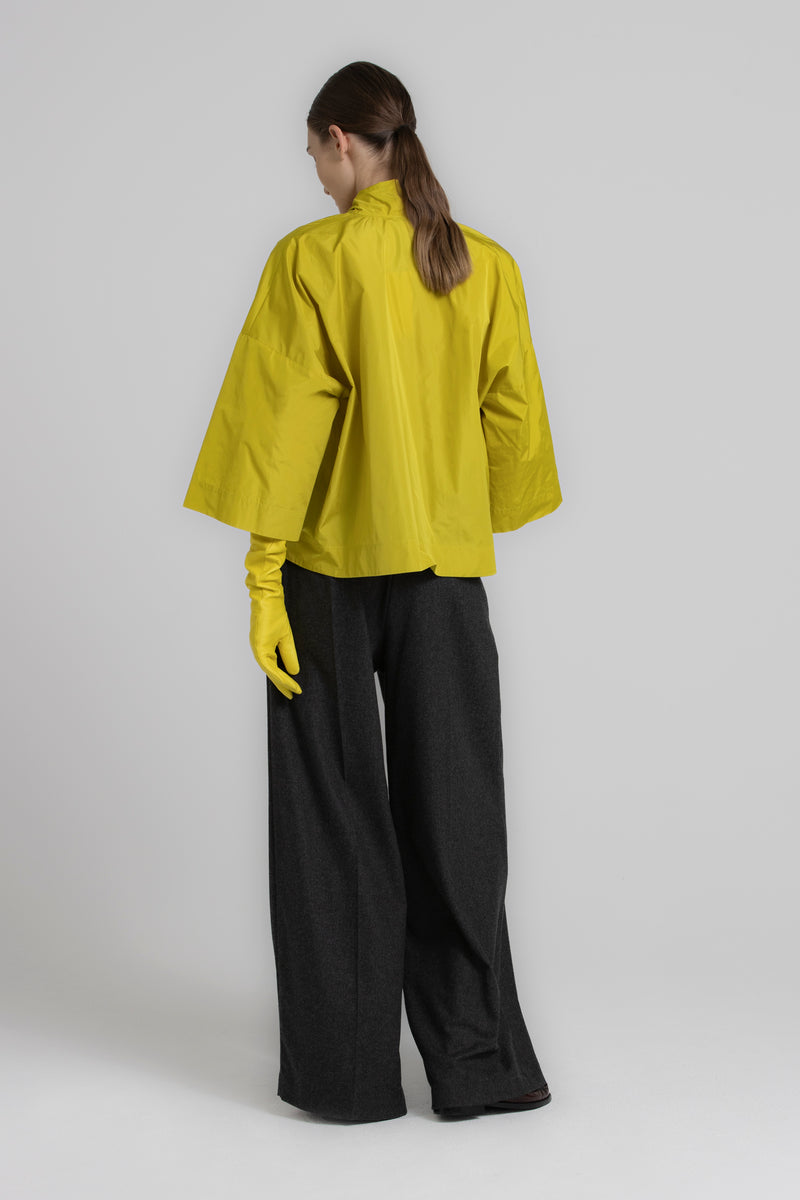HODALY Yellow blouse with shawl collar