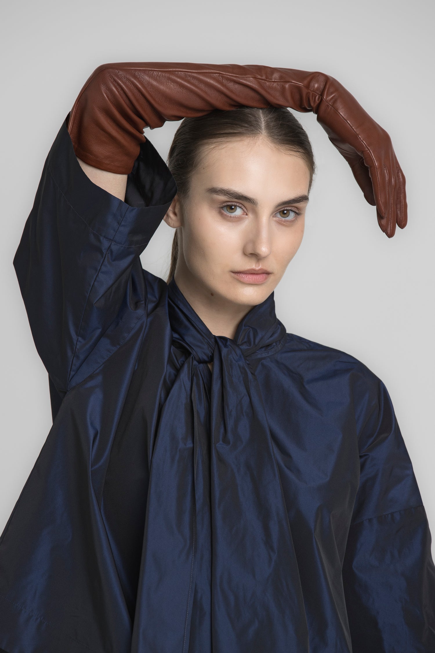 HODALY Blouse navy à col châle