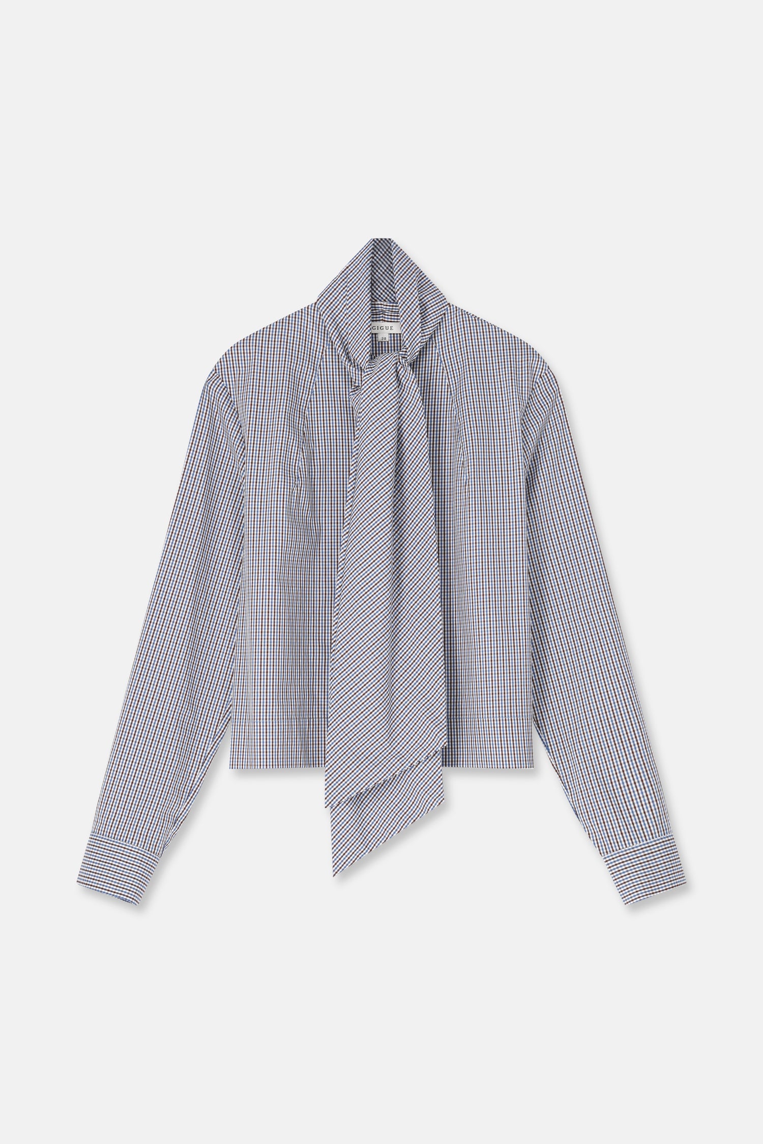 HOZA Houndstooth blouse with shawl collar