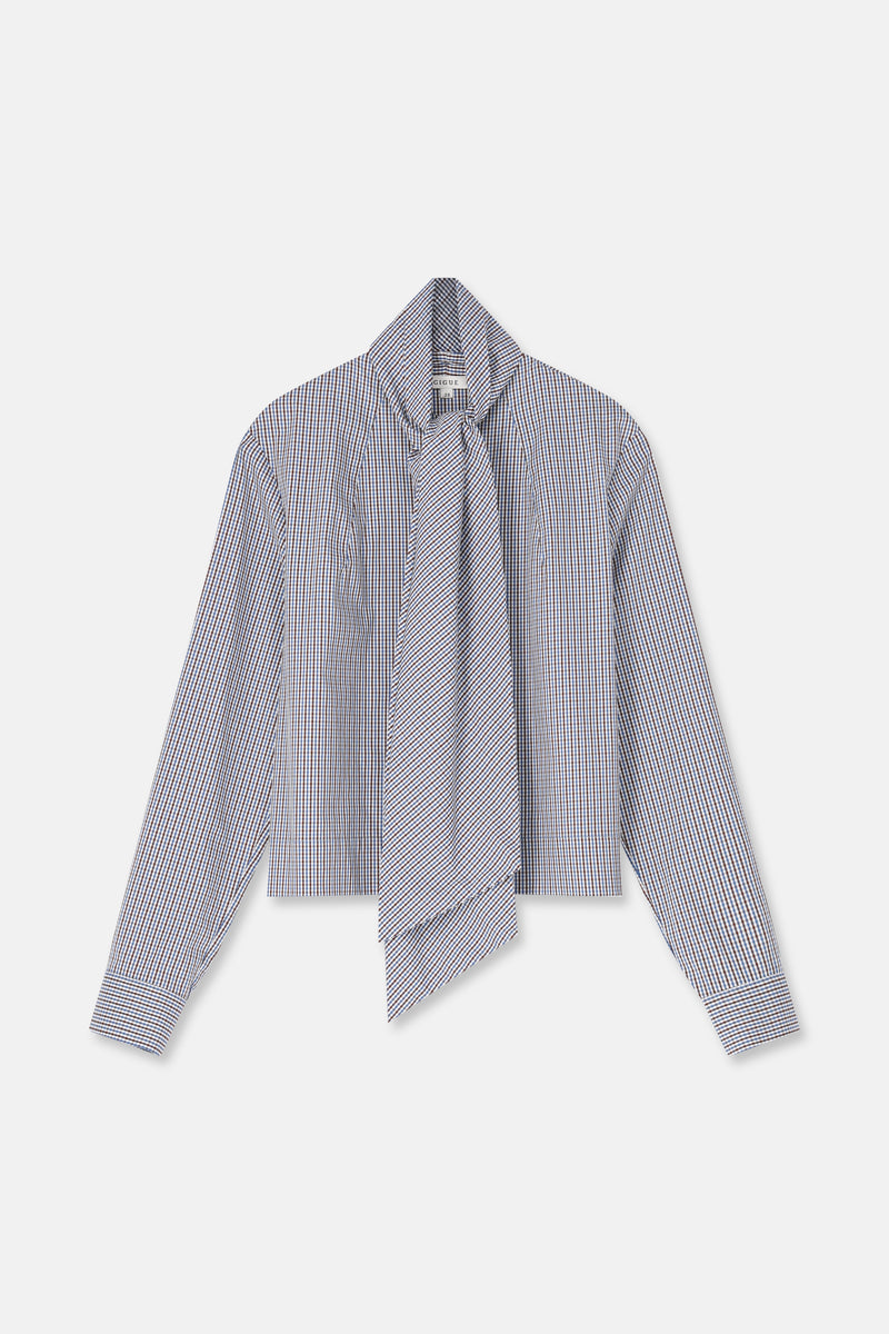 HOZA Blouse pied-de-poule à col châle