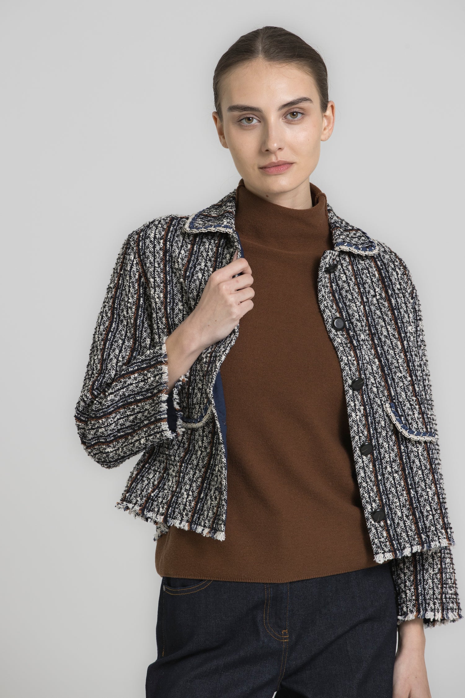 HUX zwarte tweed hemdjasje