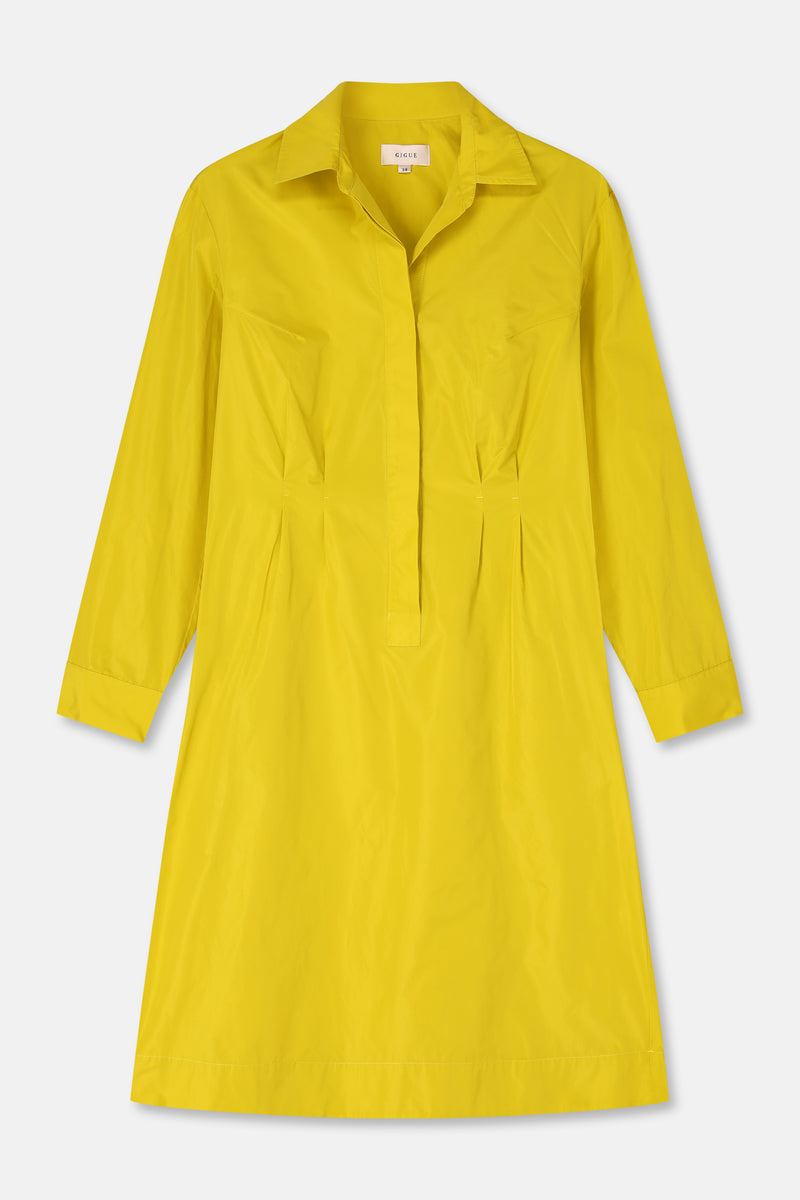 KILTY Shirt dress in yellow taffeta