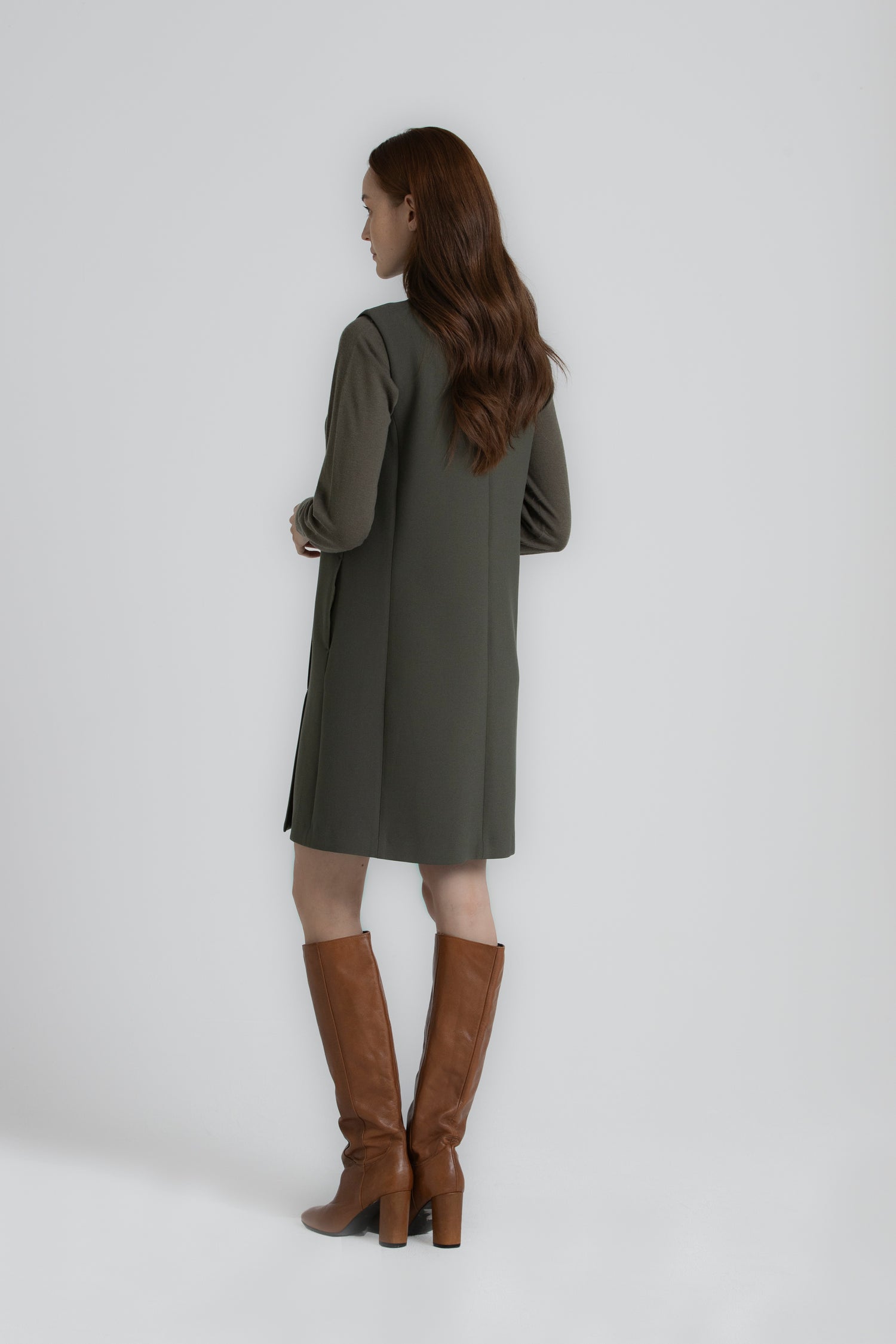 KORNER Robe ample sans manches kaki