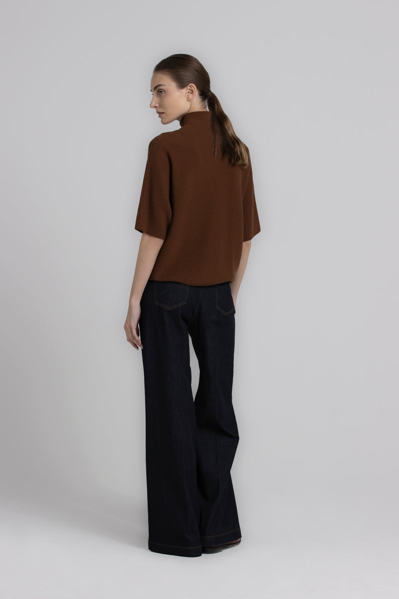 LANOO Brown polo neck jumper