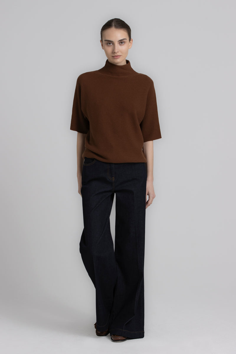 LANOO Brown polo neck jumper