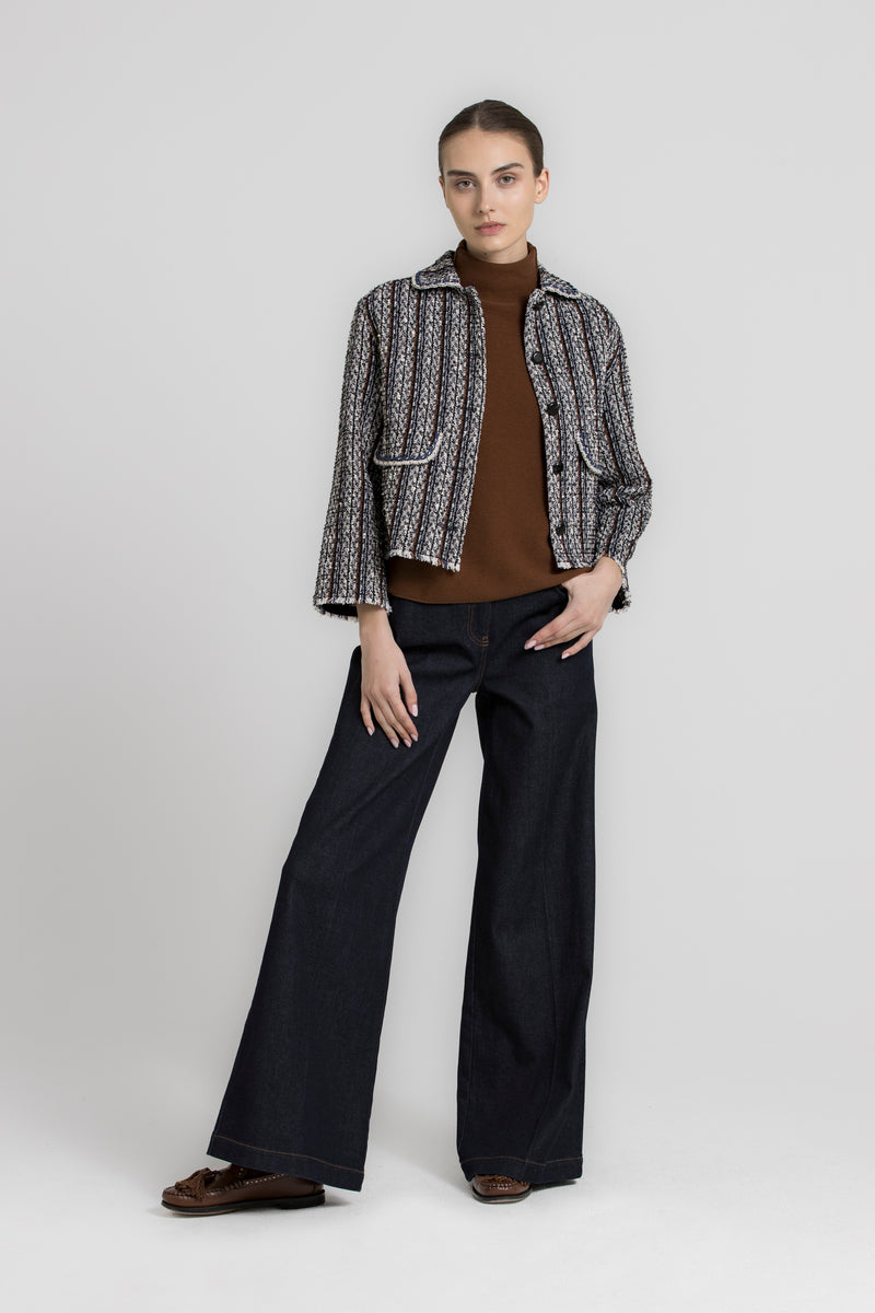 LANOO Brown polo neck jumper