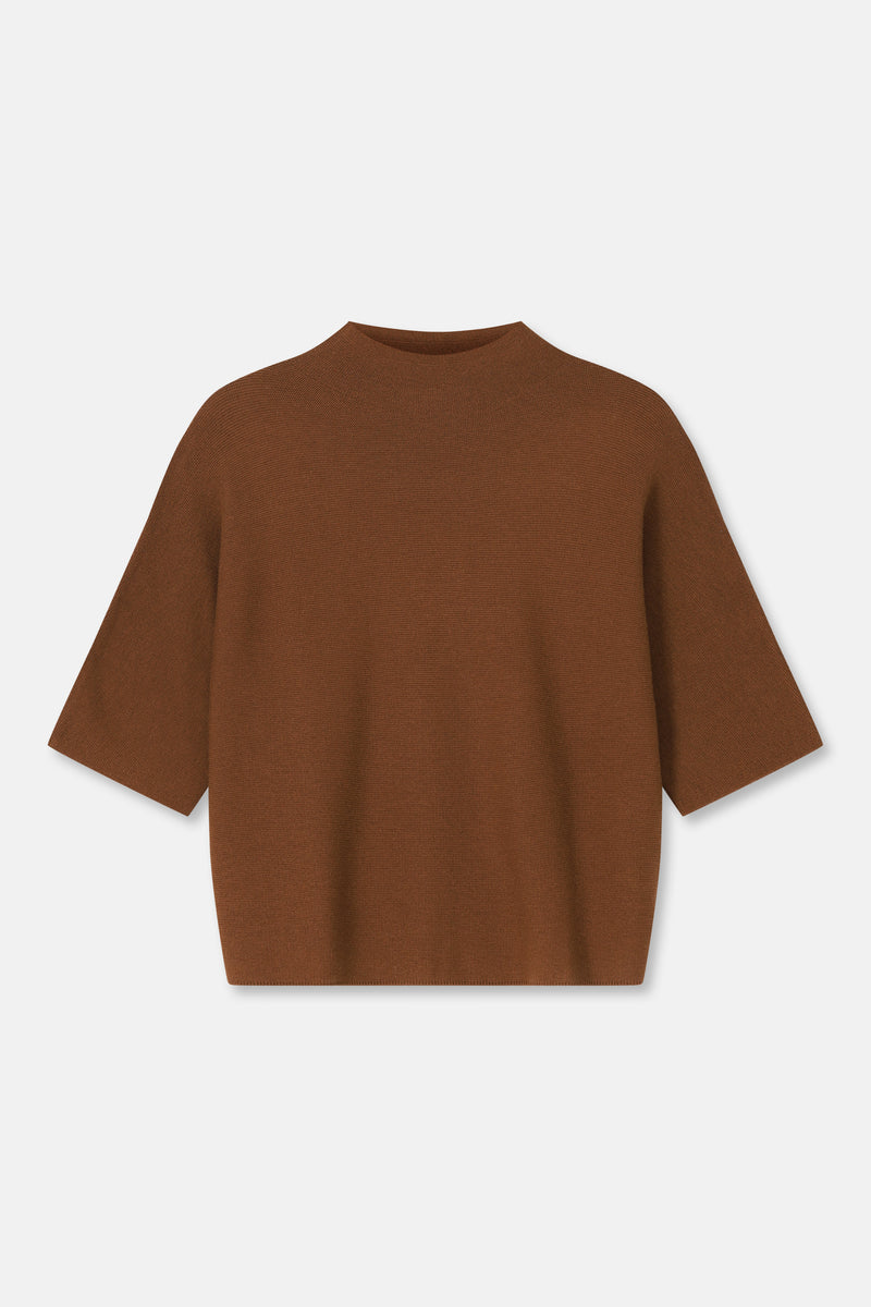 LANOO Brown polo neck jumper