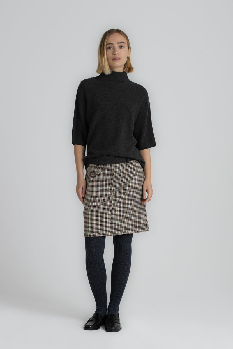 LANOO Pull col roulé gris foncé