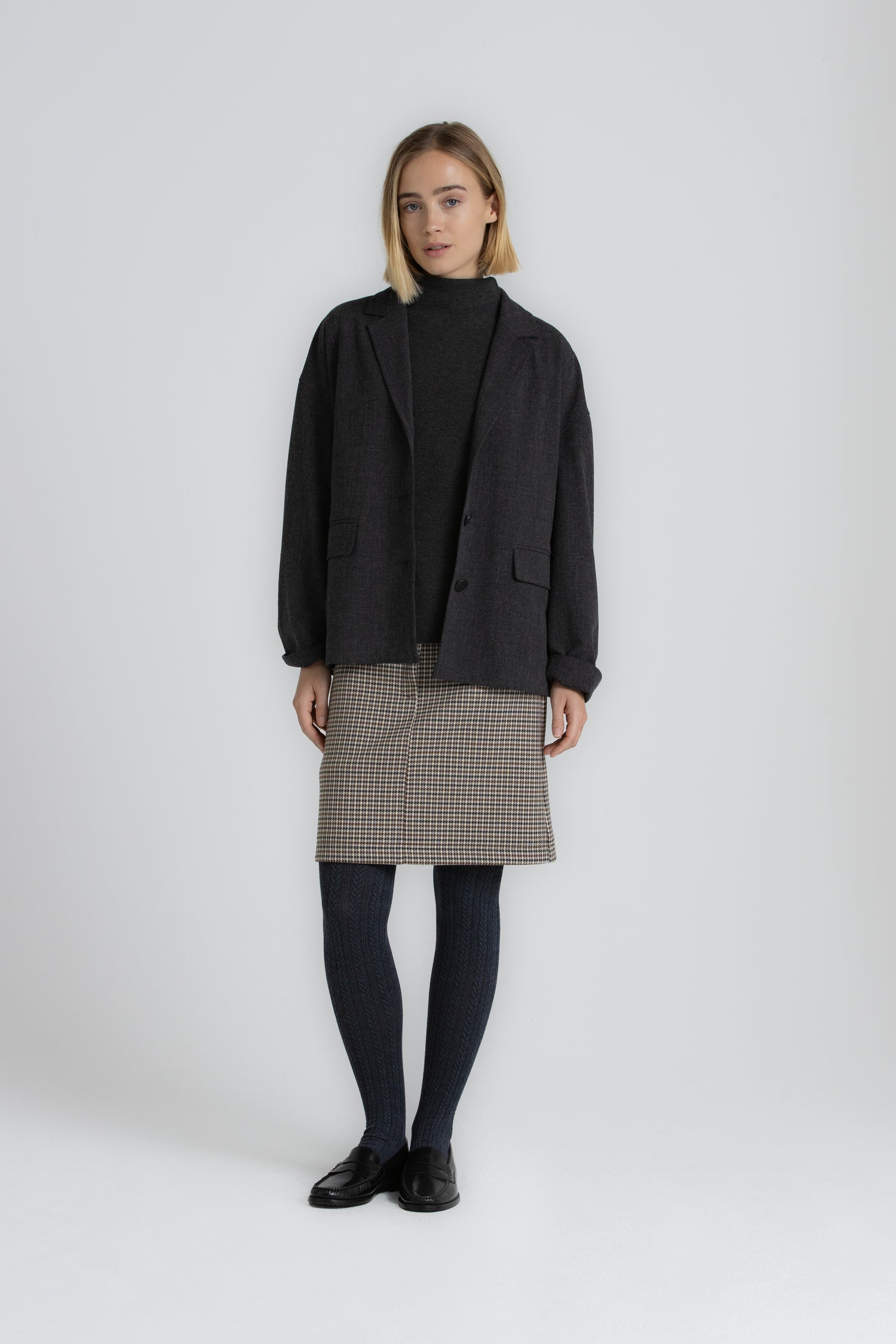 LANOO Dark grey polo neck jumper