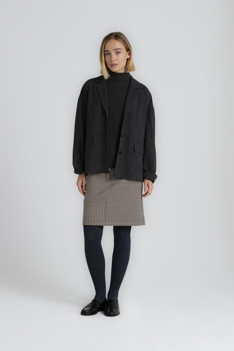 LANOO Pull col roulé gris foncé