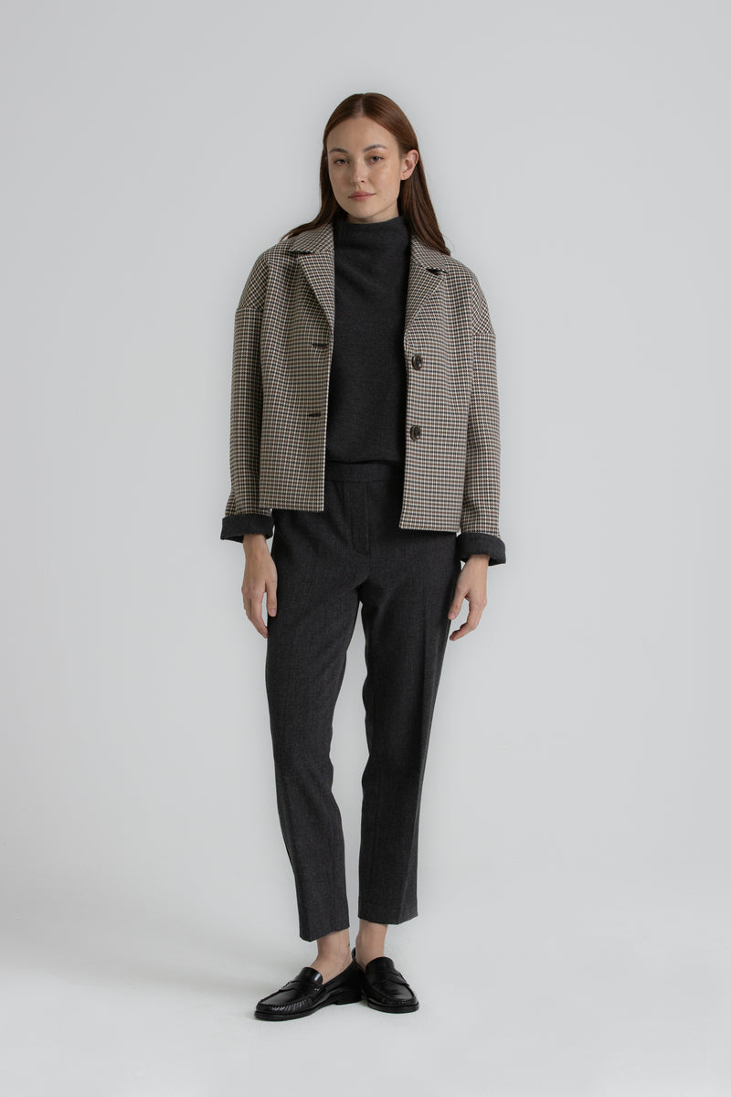 LANOO Pull col roulé gris foncé