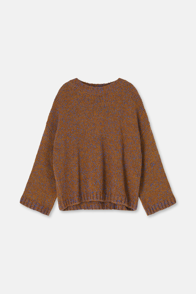 LEU Pull brun à lurex