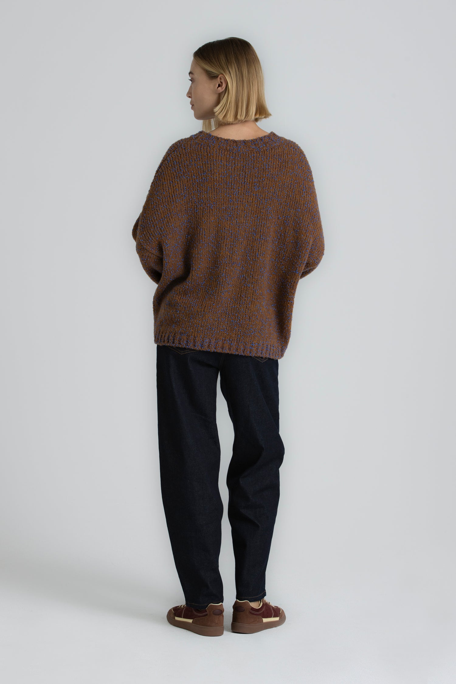 LEU Pull brun à lurex