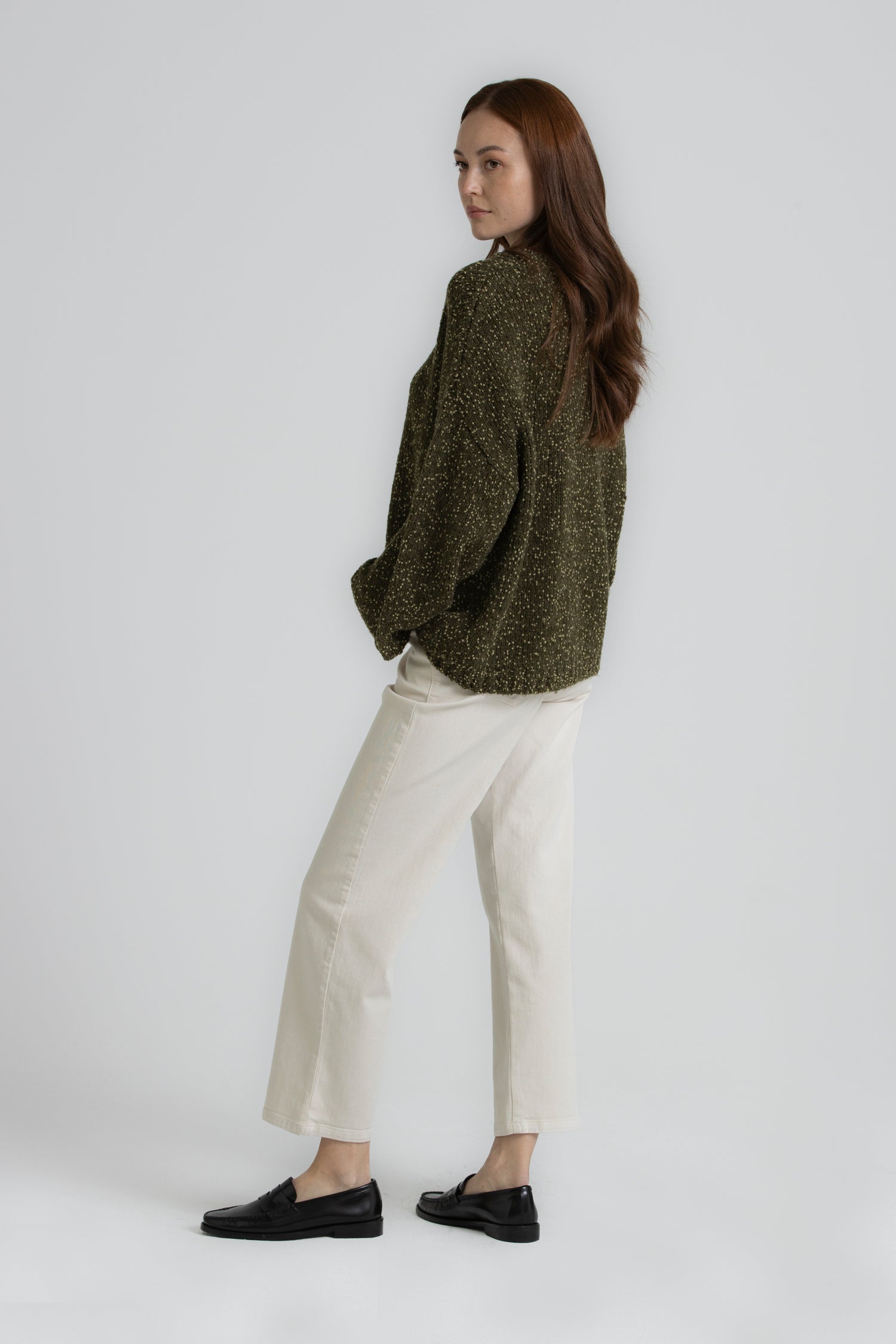 LEU Pull kaki à lurex