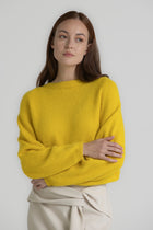 LAYS Yellow boat neck jumper