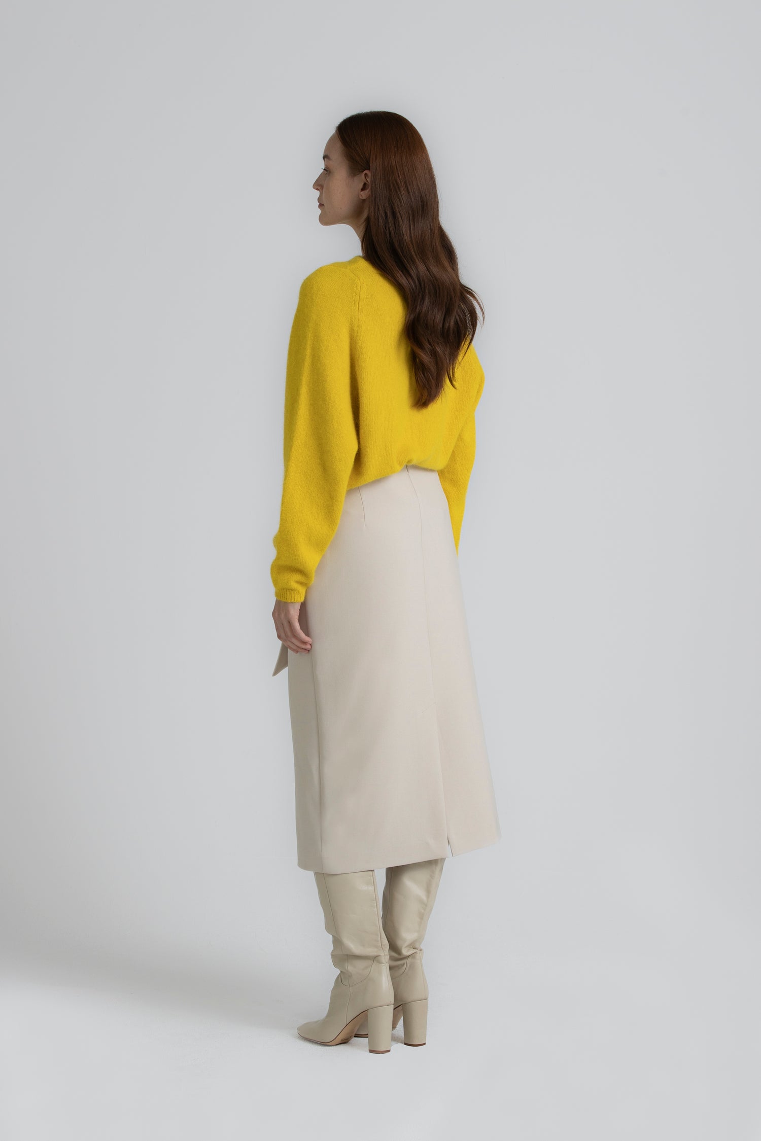LAYS Yellow boat neck jumper