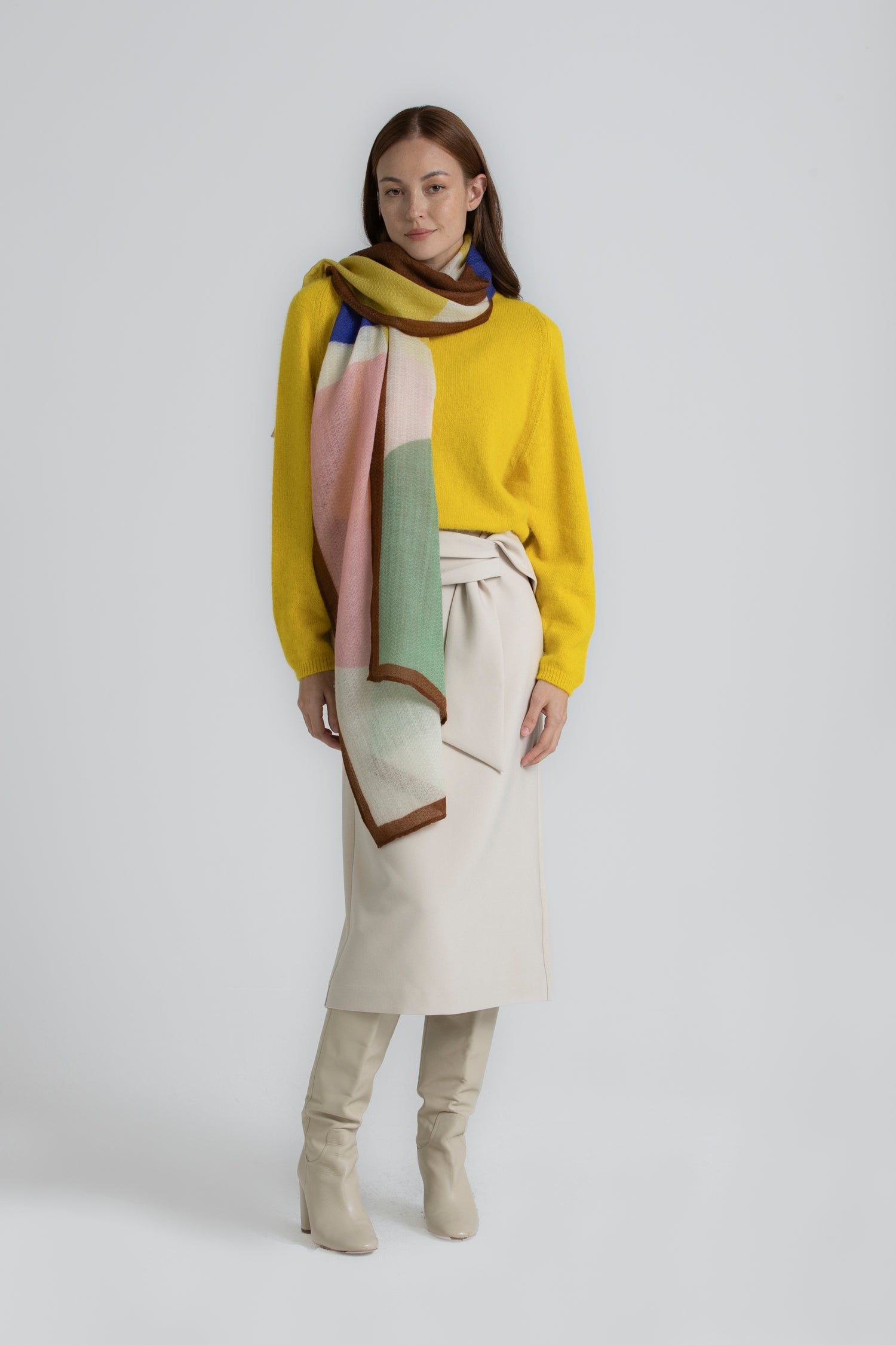 LAYS Yellow boat neck jumper