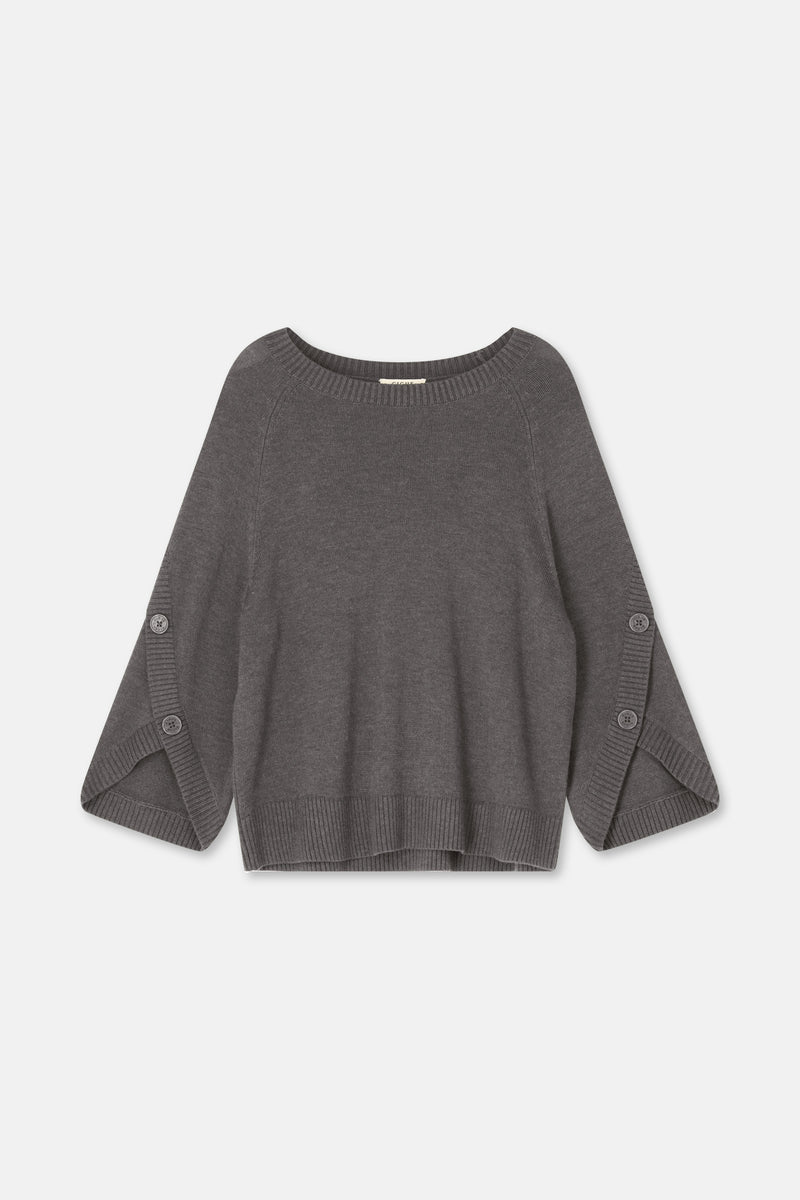 LINEA Dark grey poncho-jumper