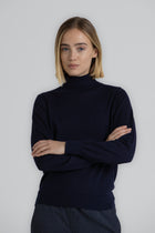 LIVIA Pull col roulé navy