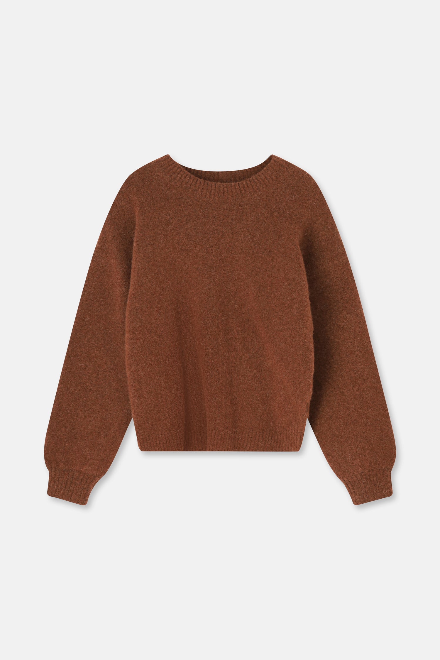 LOGAN Pull duveteux brun