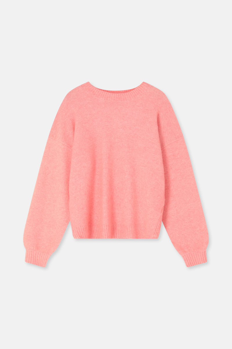 LOGAN Pink fluffy crew neck jumper