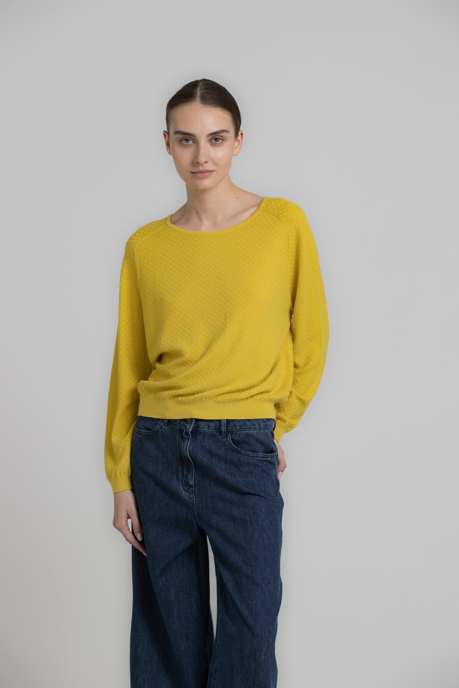 LUNA Pull col bateau jaune