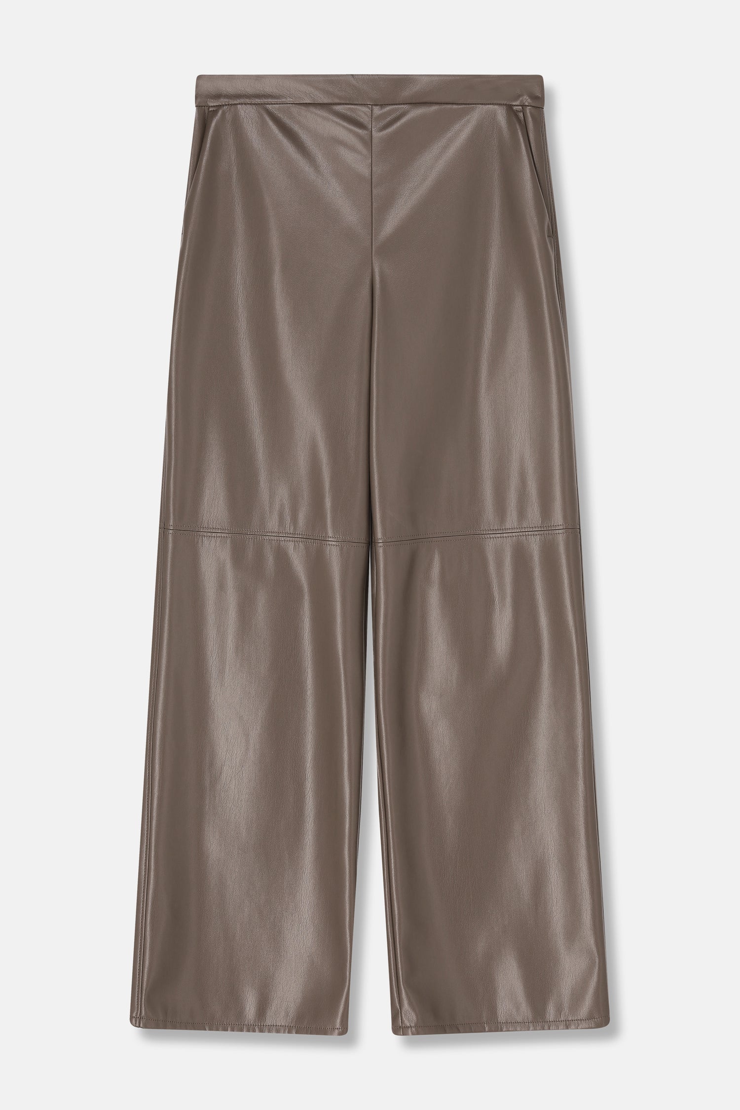 RAY bruine faux-leather broek