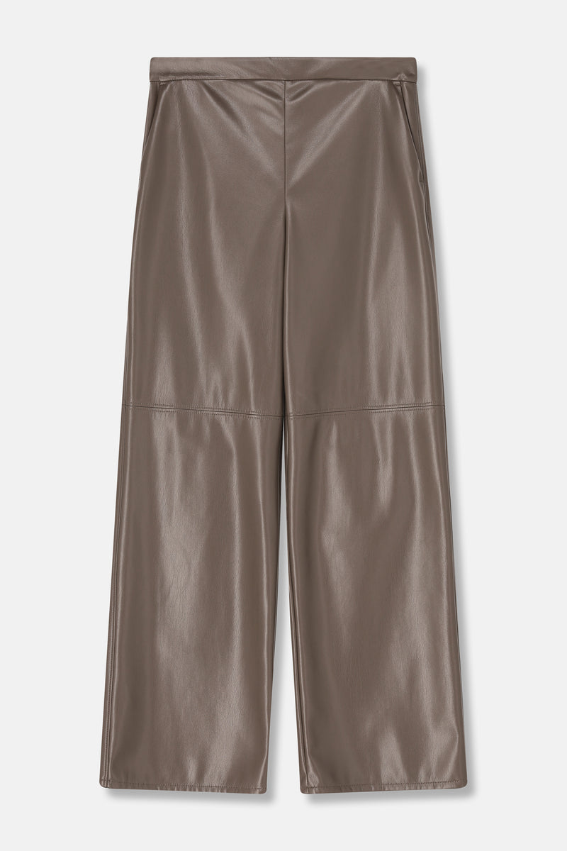 RAY Brown faux-leather trousers