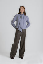 RAY bruine faux-leather broek