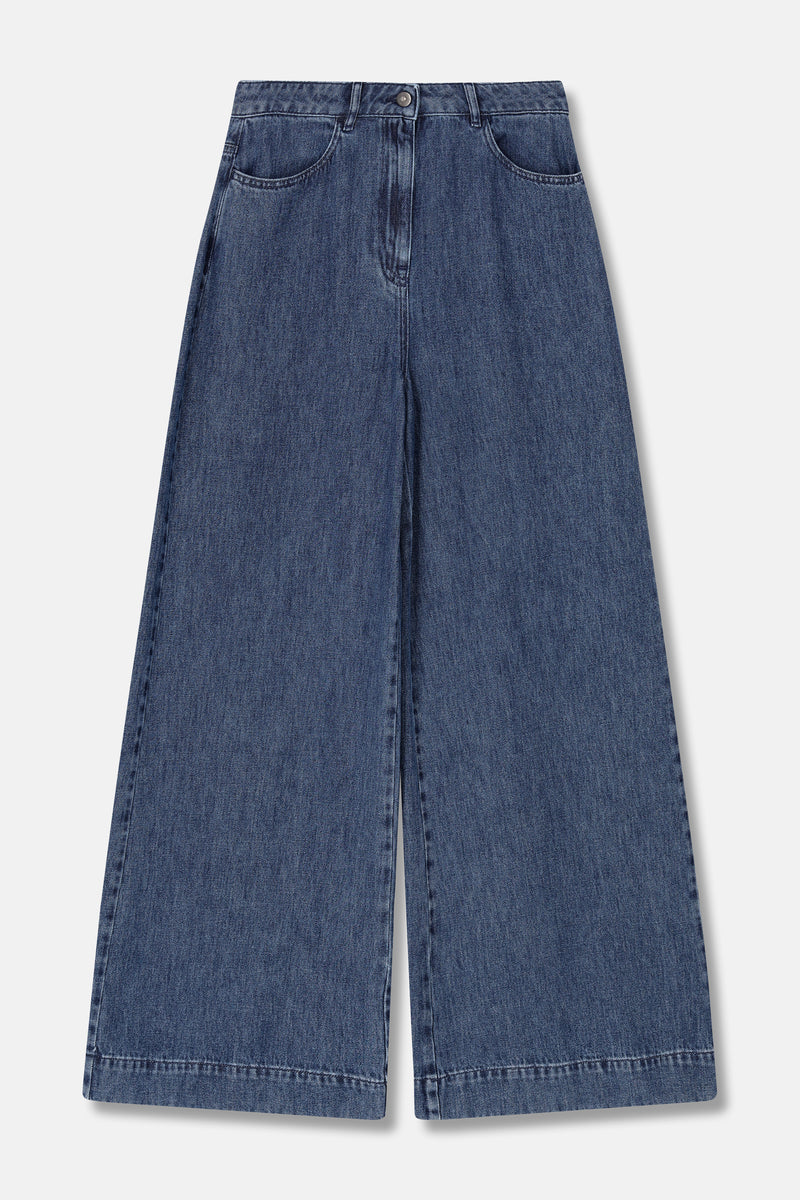 REMIND Wide-leg medium denim
