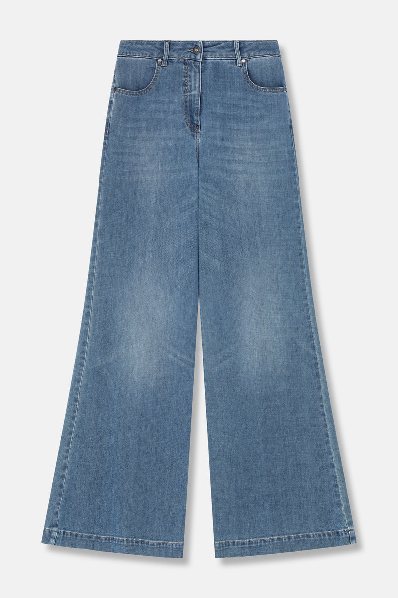 REV wijde blauwe denim