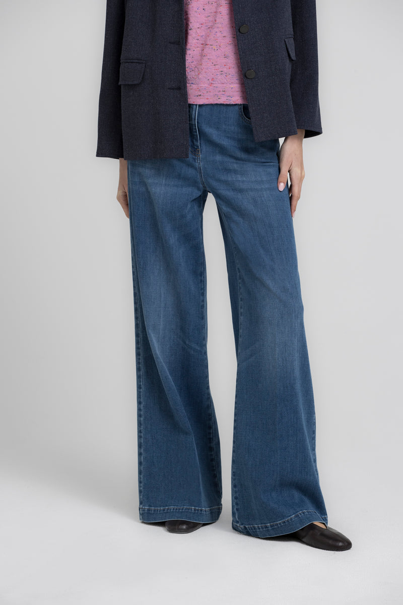 REV wijde blauwe denim