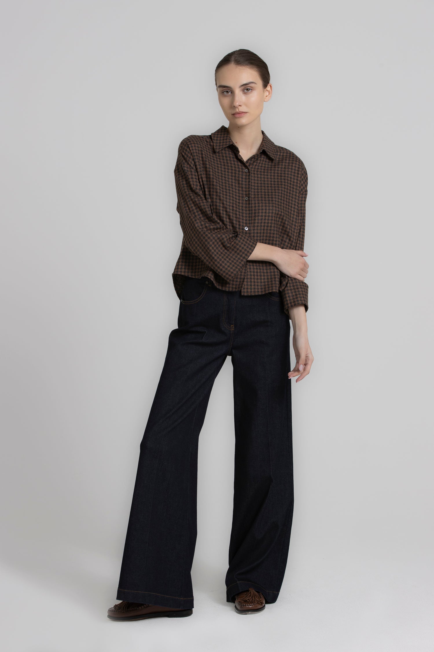 REV wijde donkere denim