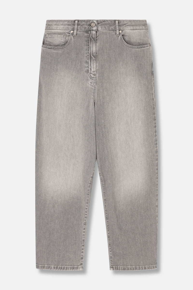 RIGO Jean barrel gris clair