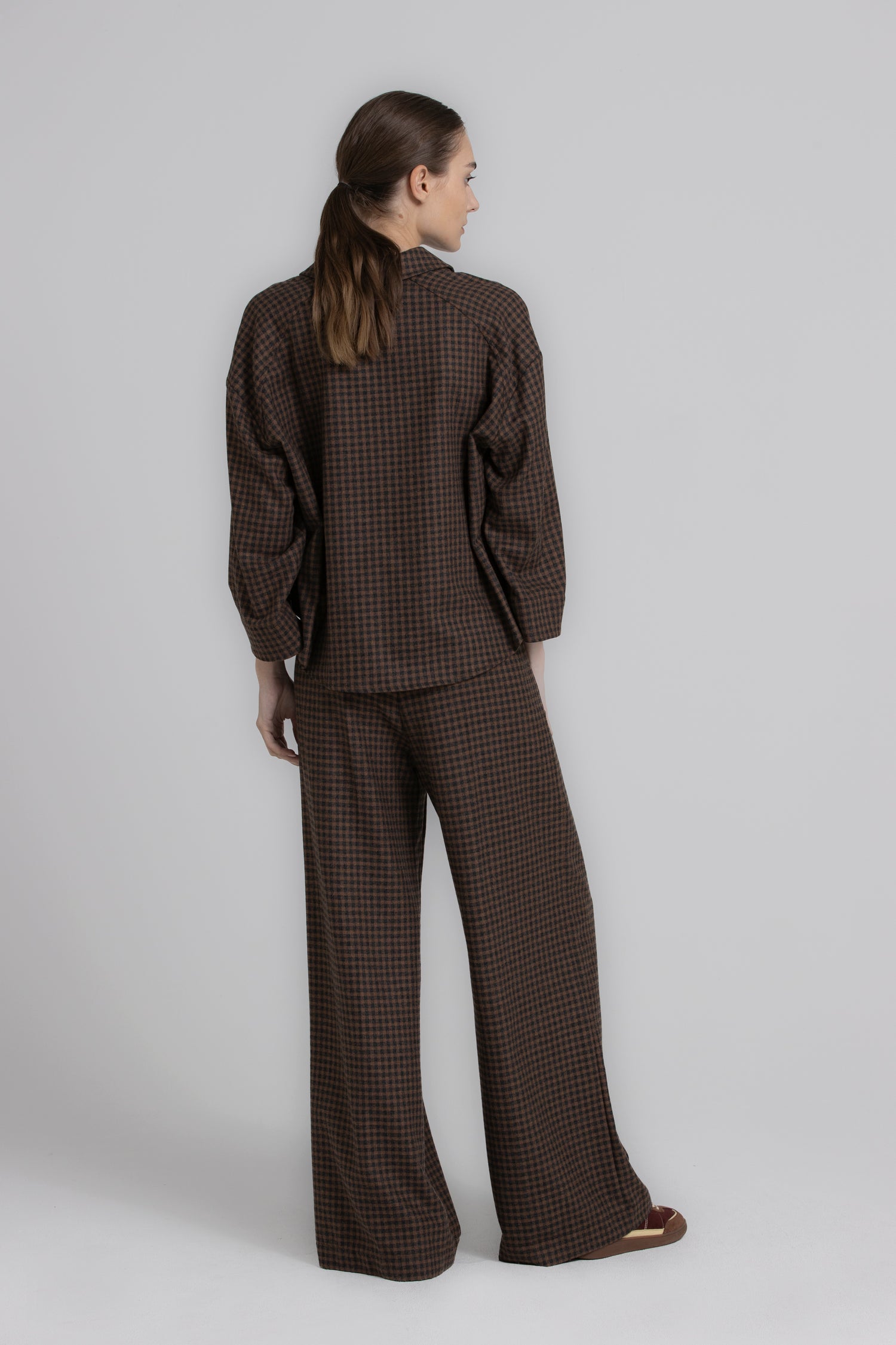 ROCHE bruine broek met ruit